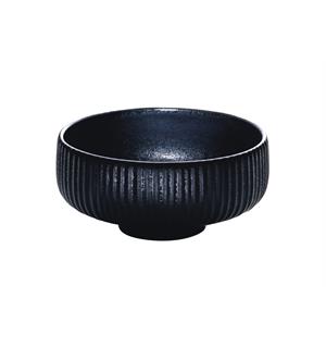 NARA bolle rund m. relieff Ø:160mm Sort Steingods - Ø:160mm H:62mm 0,71ltr 